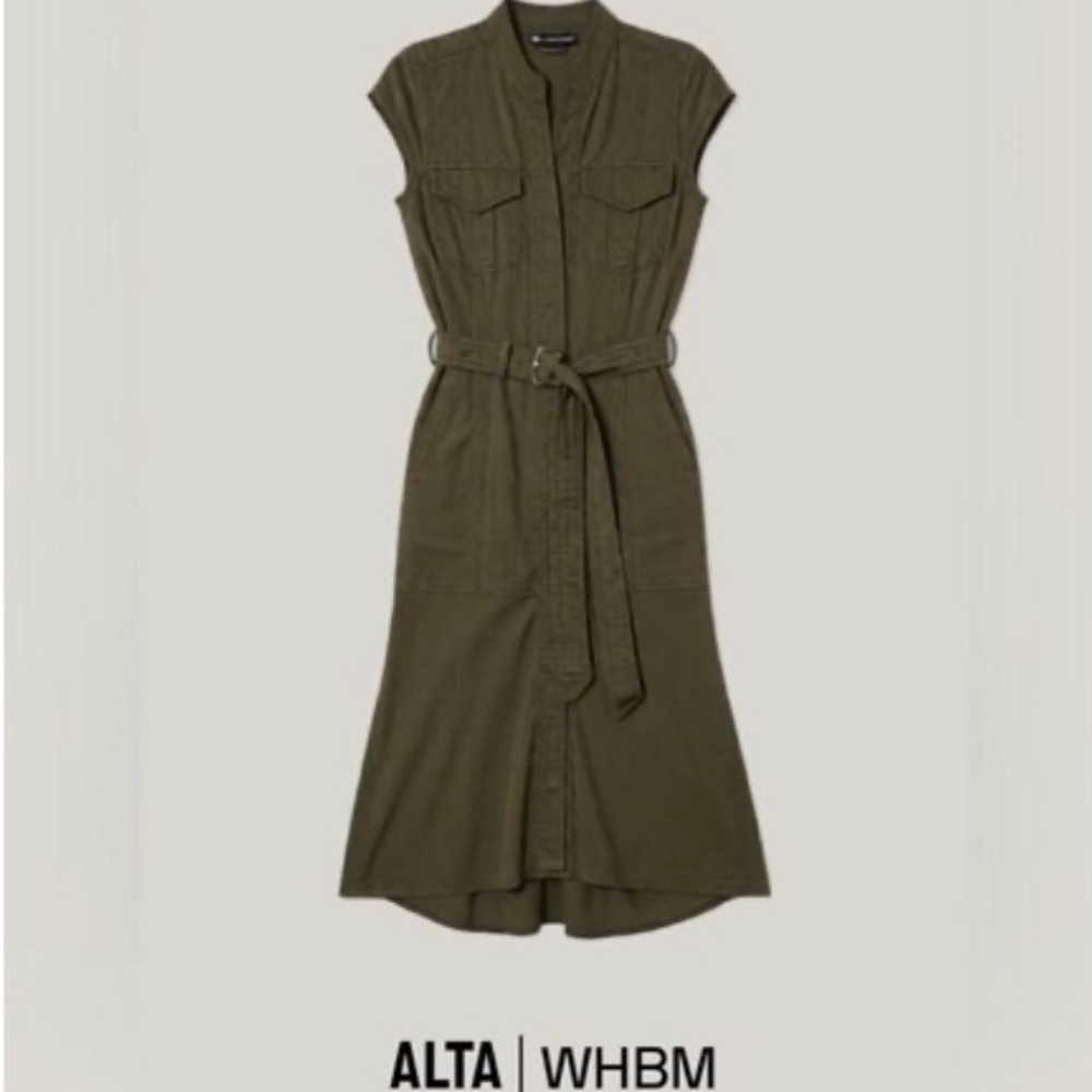 White House Black Market Khaki Midi Dress